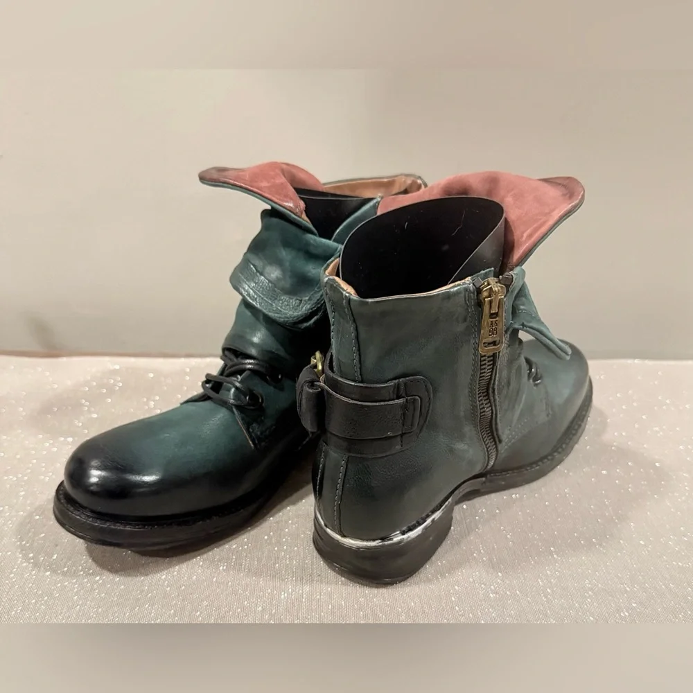 NIB- A.S.98 Simon Teal Green (kinda looks Emerald to me). Size 37. (US 6.5-7) - Picture 2 of 6